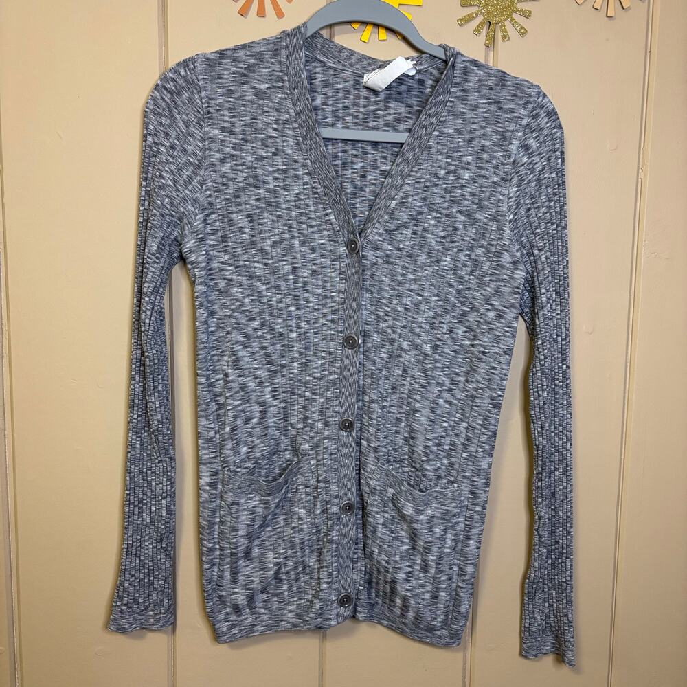 Athleta revolve cardigan heather gray ribbed button up size medium